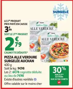 Auchan PIZZA ALLE VERDURE SURGELÉE AUCHAN offre