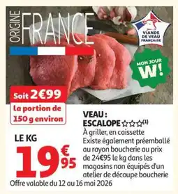 Auchan Veau : Escalope offre