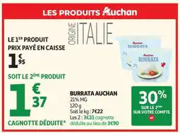 Auchan BURRATA AUCHAN offre