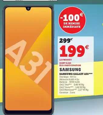 Super U Samsung Galaxy A31 offre