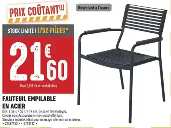 Fauteuil empilable en acier