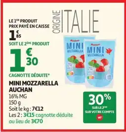 Auchan Mini Mozzarella Auchan offre