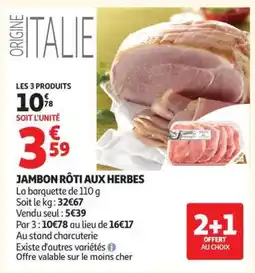 Auchan Jambon rôti aux herbes offre