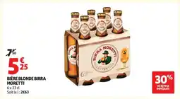 Auchan BIÈRE BLONDE BIRRA MORETTI offre