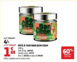 Auchan PÂTE À TARTINER BON CREM offre