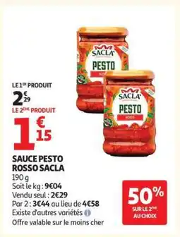 Auchan SAUCE PESTO ROSSO SACLA offre