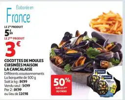 Auchan COCOTTES DE MOULES CUISINÉES MAISON LA CANCAILAISE offre