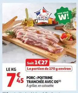 Auchan Porc : Poitrine Tranchée Avec Os offre