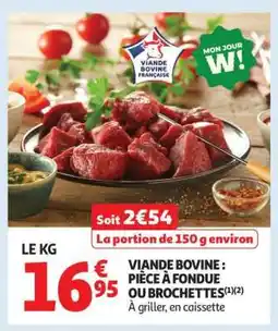 Auchan Viande Bovine : Pièce À Fondue Ou Brochettes offre