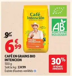 Auchan CAFÉ EN GRAINS BIO INTENCION offre