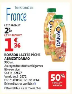 Auchan Boisson Lactée Pêche Abricot Danao offre