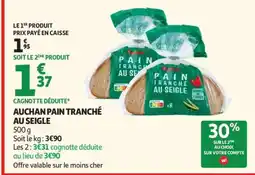 Auchan AUCHAN PAIN TRANCHÉ AU SEIGLE offre