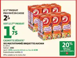 Auchan JUS MULTIVITAMINES BRIQUETTES AUCHAN offre