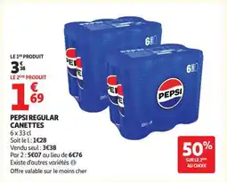 Auchan PEPSI REGULAR CANETTES offre