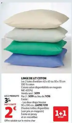Auchan Linge De Lit Coton offre