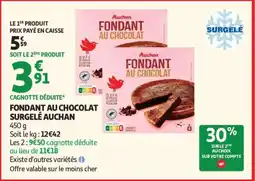 Auchan FONDANT AU CHOCOLAT SURGELÉ AUCHAN offre