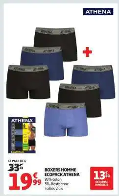 Auchan Boxers Homme Ecopack Athena offre