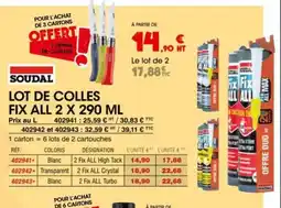 Master Pro SOUDAL Lot de colles fix all offre