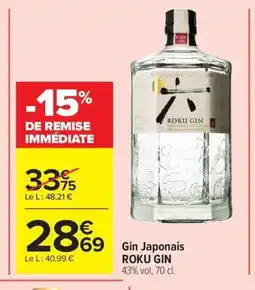 Carrefour Market ROKU GIN Gin Japonais offre
