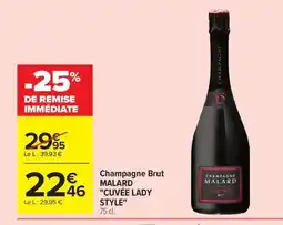 Carrefour Market MALARD CUVÉE LADY STYLE Champagne Brut offre