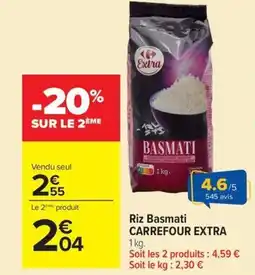 Carrefour Market CARREFOUR EXTRA Riz Basmati offre