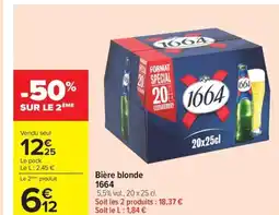 Carrefour Market 1664 Bière blonde offre