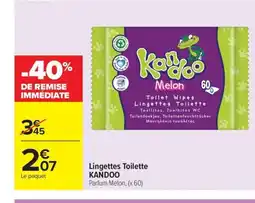 Carrefour Market KANDOO Lingettes Toilette offre