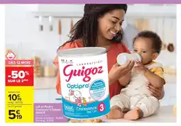 Carrefour Market GUIGOZ Lait en Poudre Croissance 3 Optipro offre