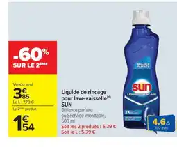 Carrefour Market SUN Liquide de rinçage pour lave-vaisselle offre