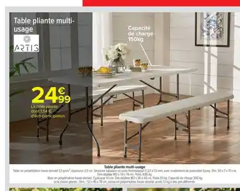 Carrefour Market ARTIS Table pliante multi-usage offre