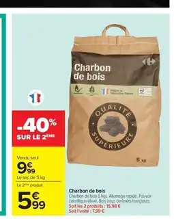 Carrefour Market Charbon de bois offre