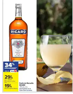Carrefour RICARD Pastis de Marseille offre
