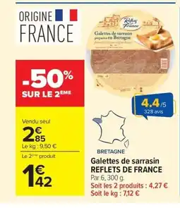 Carrefour REFLETS DE FRANCE Galettes de sarrasin offre