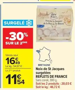 Carrefour REFLETS DE FRANCE Noix de St Jacques surgelées offre
