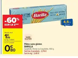 Carrefour BARILLA Pâtes sans gluten offre