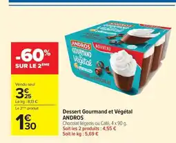 Carrefour ANDROS Dessert Gourmand et Végétal offre