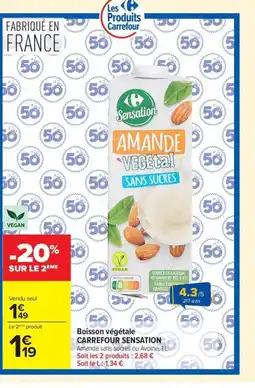 Carrefour CARREFOUR SENSATION Boisson végétale offre
