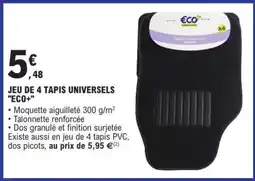 E.Leclerc JEU DE 4 TAPIS UNIVERSELS ECO+ offre