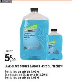 E.Leclerc LAVE-GLACE TOUTES SAISONS -15°C 5L TECH9 offre