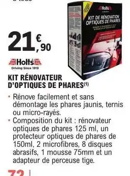 E.Leclerc KIT RÉNOVATEUR D’OPTIQUES DE PHARES offre