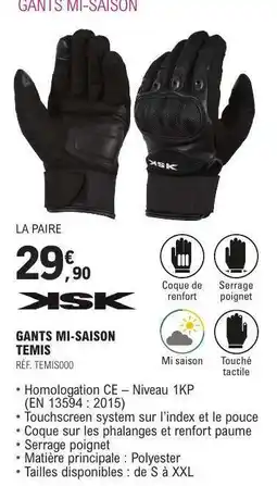 E.Leclerc GANTS MI-SAISON TEMIS offre