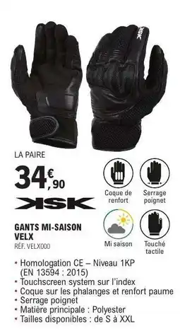 E.Leclerc GANTS MI-SAISON VELX offre