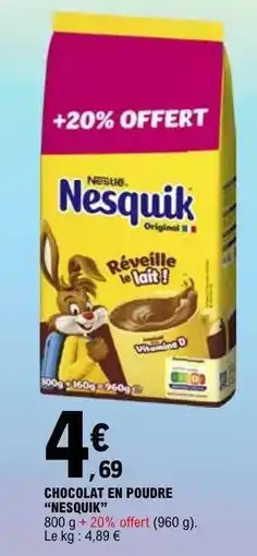 E.Leclerc Chocolat en poudre “Nesquik” offre