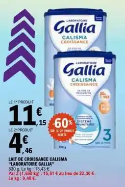 E.Leclerc Lait de Croissance Calisma 'Laboratoire Gallia' offre