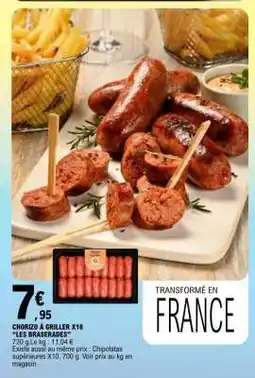 E.Leclerc CHORIZO À GRILLER X18 LES BRASERADES offre