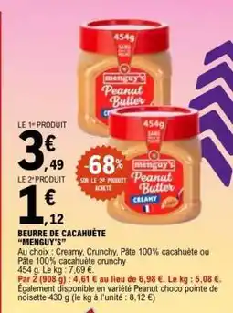 E.Leclerc Beurre de Cacahuète 'Menguy's' offre