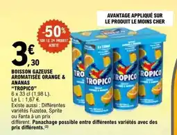 E.Leclerc BOISSON GAZEUSE AROMATISÉE ORANGE & ANANAS “TROPICO” offre