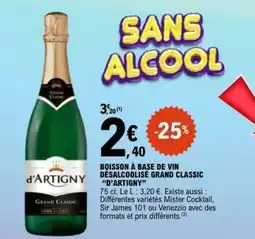 E.Leclerc Boisson à base de vin désalcoolisé Grand Classic “d’Artigny” offre