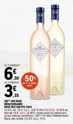 E.Leclerc IGP Vin Rosé Méditerranée Rosé des Golfes 2025 offre