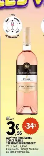 E.Leclerc AOP* VIN ROSÉ CORSE SCIACCARELLO offre